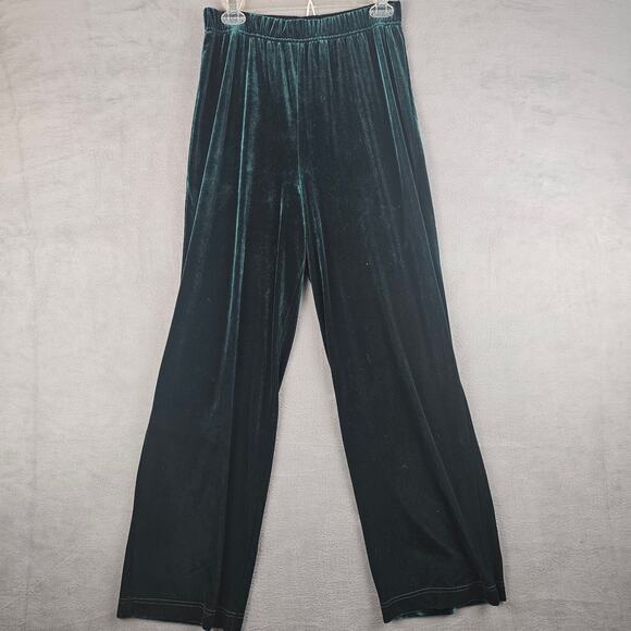 Bob Mackie Pants - Vintage Bob Mackie Wearable Art Green Velour Velvet Pull-on Pants size Medium